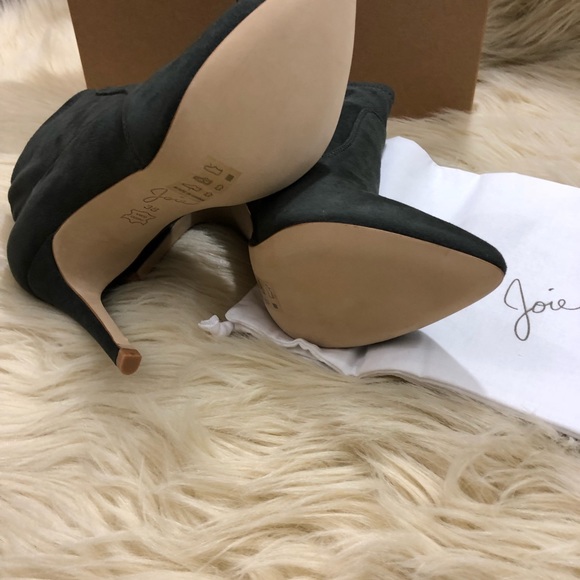 Joie Jacey Grey suede Heeled Booties - Picture 3 of 8